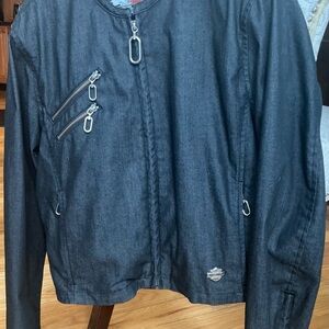 Harley Davidson denim zipper pocket jacket